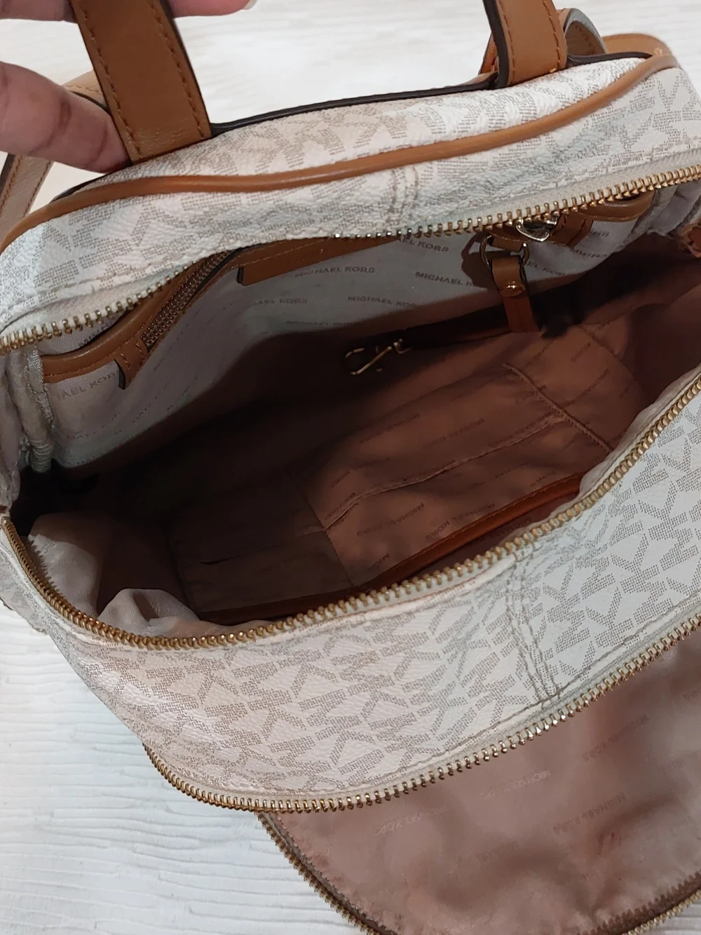 Michael Kors Jet Set Signature Vanilla Logo Backpack